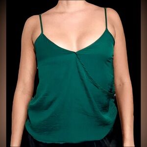 Emerald Green Satin Cami Tank Top